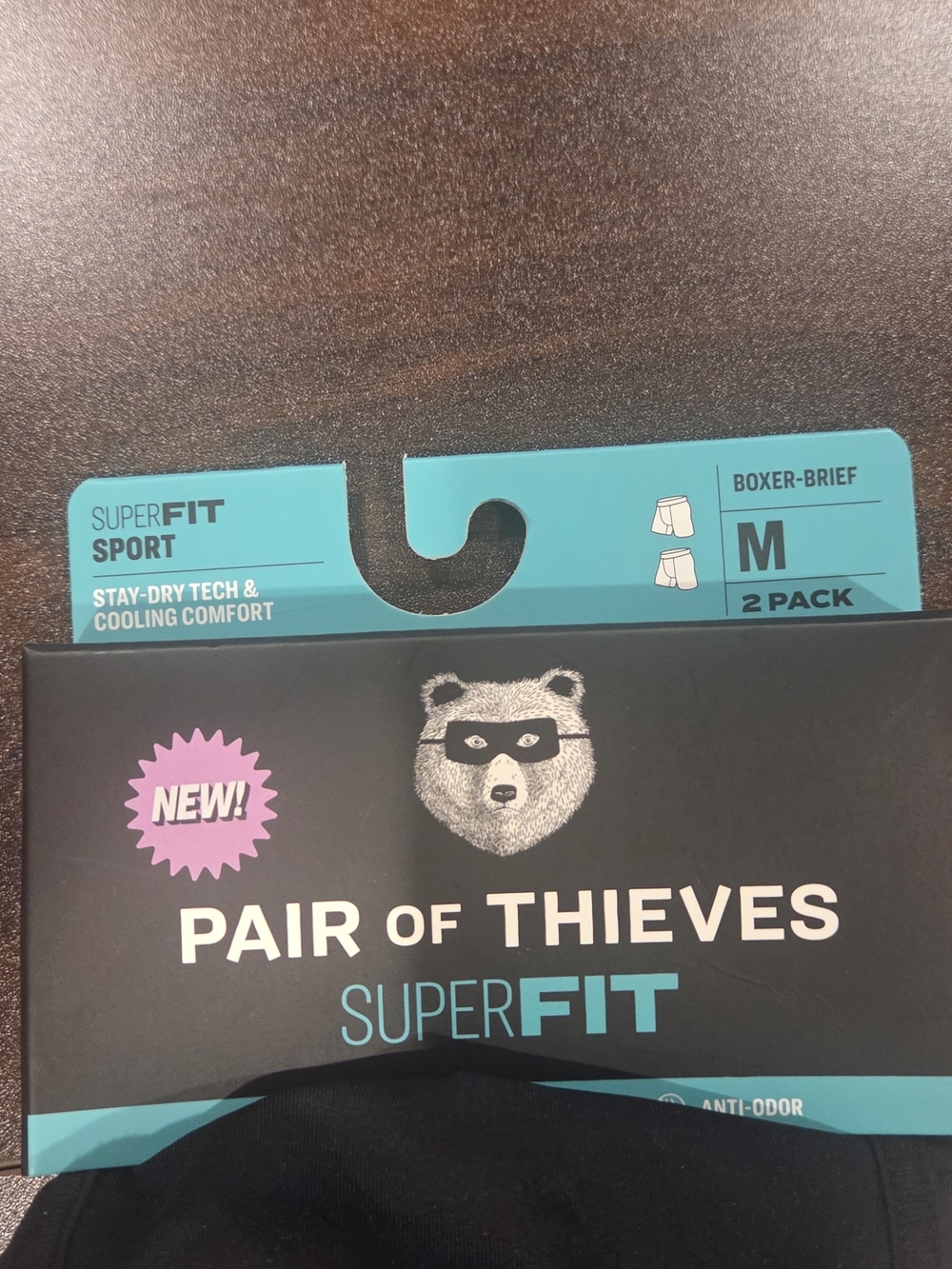 Pair of Thieves SuperFit Men's Black Boxer Briefs Size Medium NWT